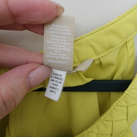 Banana Republic Braided Halter Top – Lime Yellow – Size Small - Picture 5 of 5